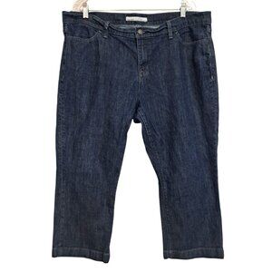 Old Navy Womens Dark Wash Stretch Denim Capris Size 18